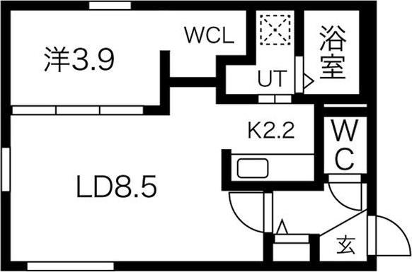 PORTEーBONHEUR FUKUZUMI(1LDK/4階)の間取り写真