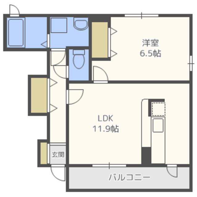 プロスペールコナンIIB(1LDK/1階)の間取り写真