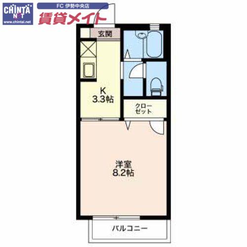 サトンパーク(1K/2階)の間取り写真