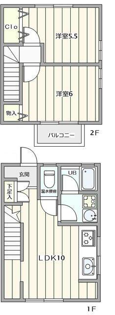 ツインズ谷中(2LDK/1階)の間取り写真