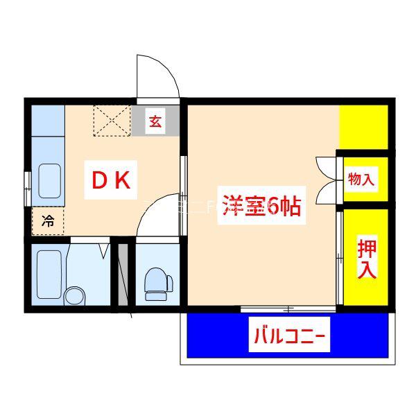 レジデンス佐藤(1DK/1階)の間取り写真