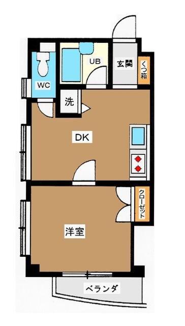 サンハイムTS(1DK/3階)の間取り写真