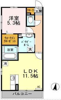 シャロームIII(1LDK/3階)の間取り写真