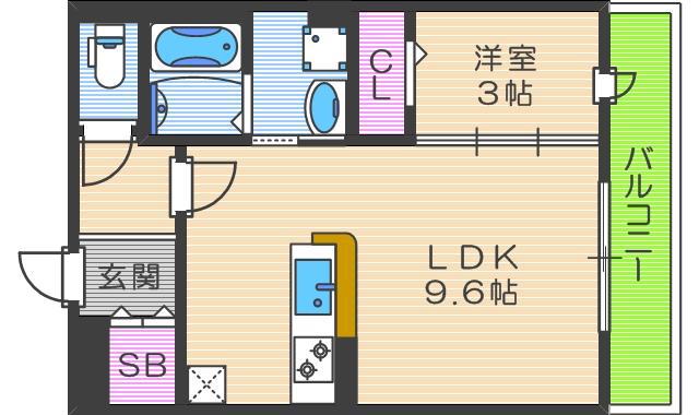 パライソ(1LDK/2階)の間取り写真