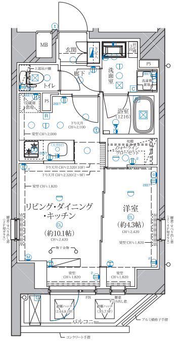 ディアレイシャス赤羽(1LDK/7階)の間取り写真