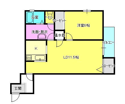 エトワール(1LDK/2階)の間取り写真