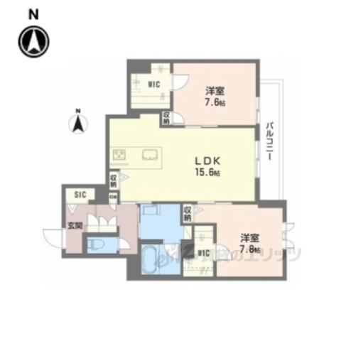 シャーメゾン西大寺南(2LDK/3階)の間取り写真