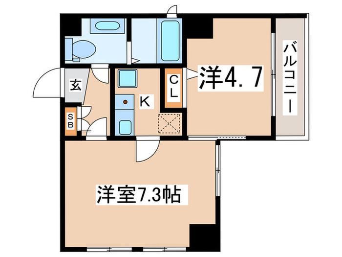 東池袋デュープレックス リズ(2K/12階)の間取り写真
