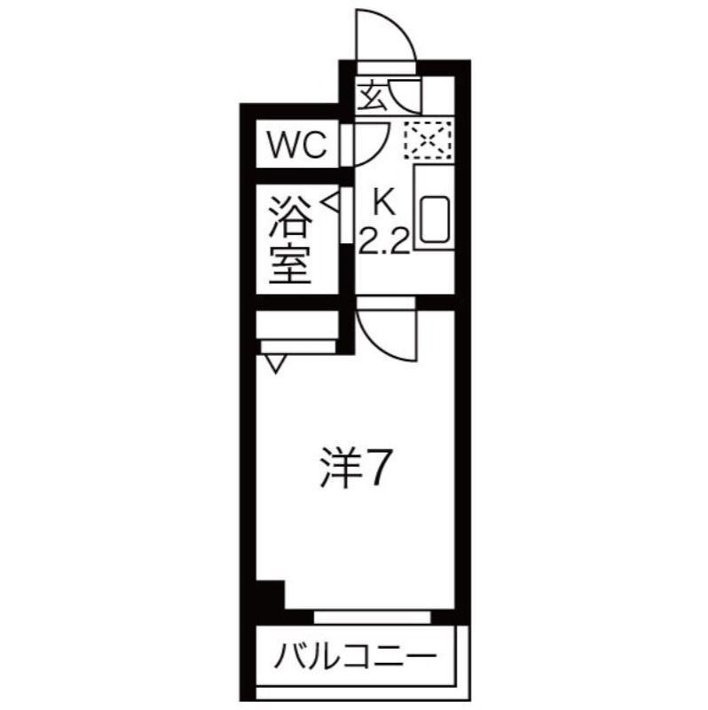 CASSIA浦安(1K/1階)の間取り写真