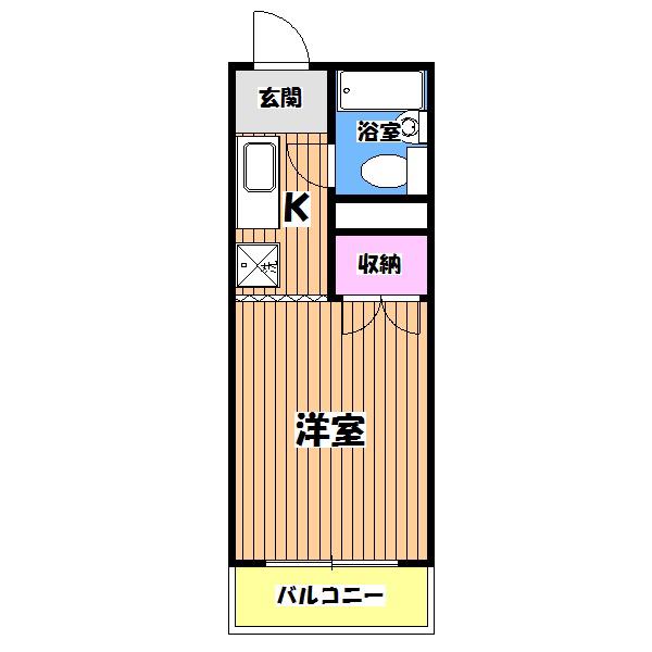 ハイツ井上(1K/2階)の間取り写真