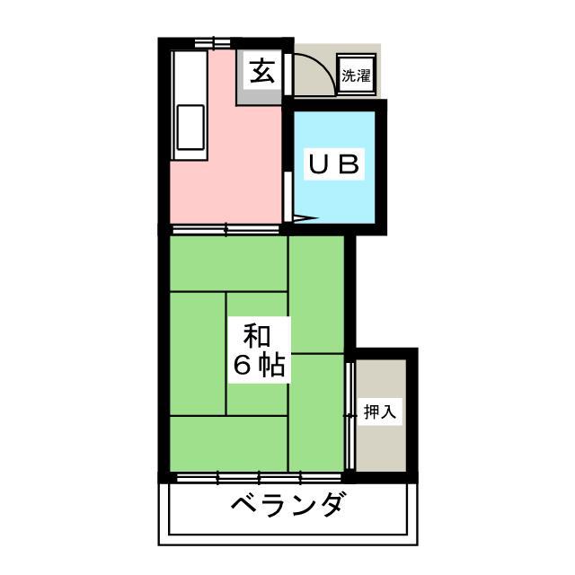 ローズハイツ(1K/2階)の間取り写真