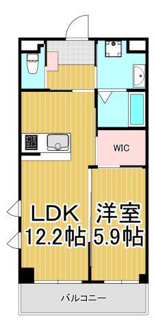レアグランツ東難波1(1LDK/1階)の間取り写真