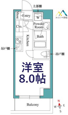 グリシーナ横浜桜木町(ワンルーム/4階)の間取り写真