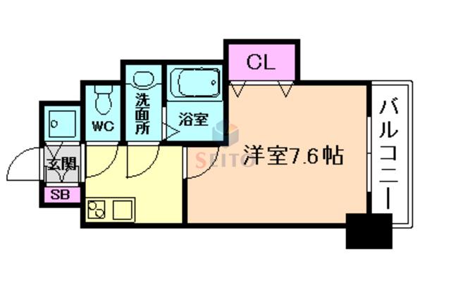 LUXE新大阪IV(1K/15階)の間取り写真