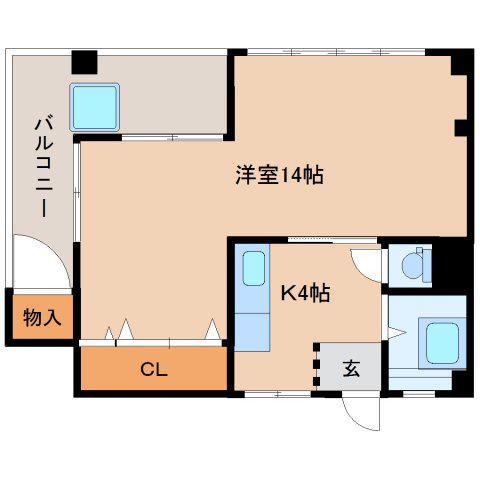小林ビル(1K/3階)の間取り写真