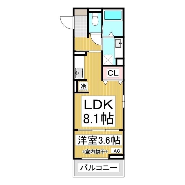 ミヌエット(1LDK/3階)の間取り写真