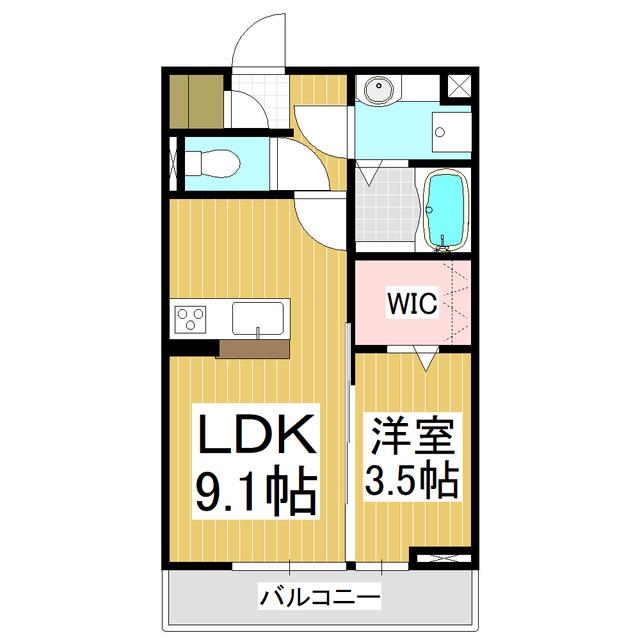 コンフォーティア塩尻大門(1LDK/3階)の間取り写真