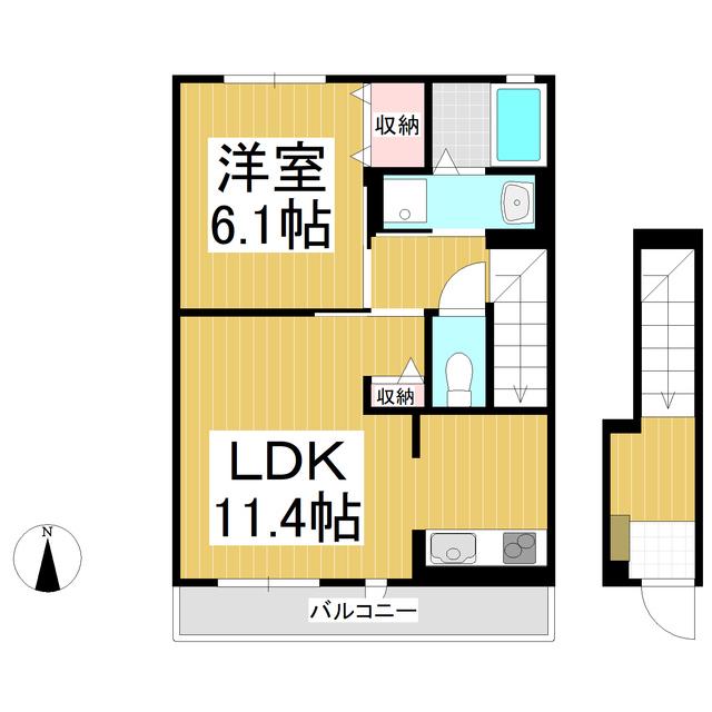 LA MAISON VIVANT(1LDK/2階)の間取り写真