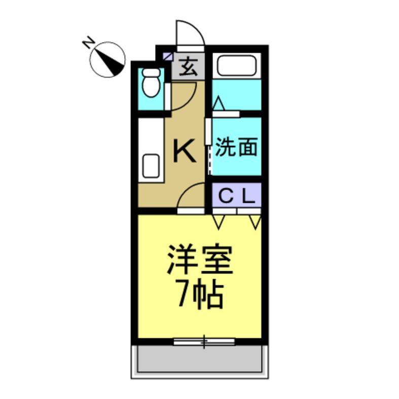 CASABIANCA I(1K/2階)の間取り写真