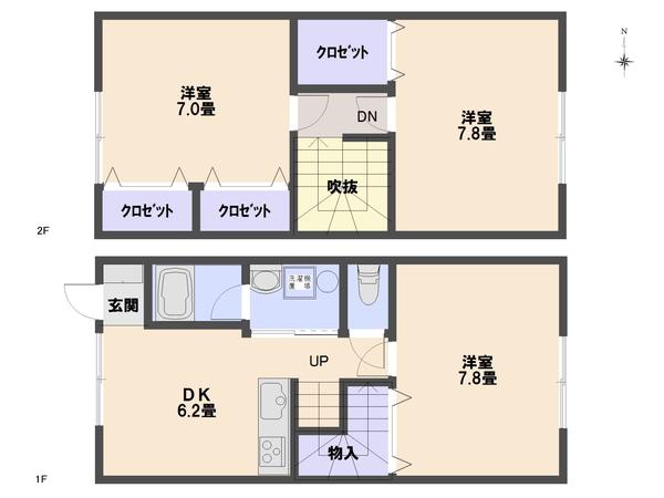 BIGBOX NARI A棟(3DK/1階)の間取り写真