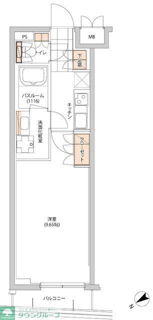 ヒューリック目白(1K/8階)の間取り写真