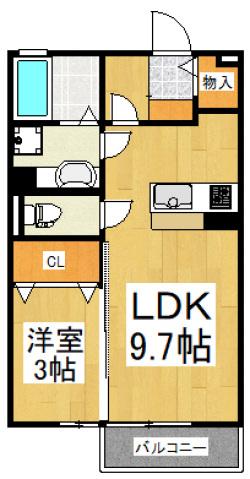 サンクレアI(1LDK/2階)の間取り写真