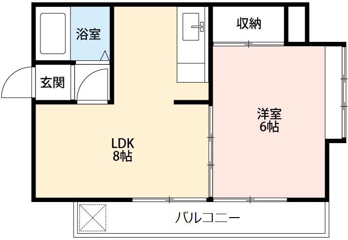 イーストガーデン杉の木館(1LDK/5階)の間取り写真