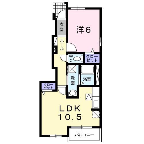 プロムナード・ソレイユ(1LDK/1階)の間取り写真