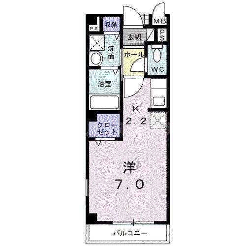 はみんぐみはら(1K/2階)の間取り写真
