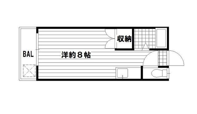 コンパートメント吉晴(ワンルーム/2階)の間取り写真