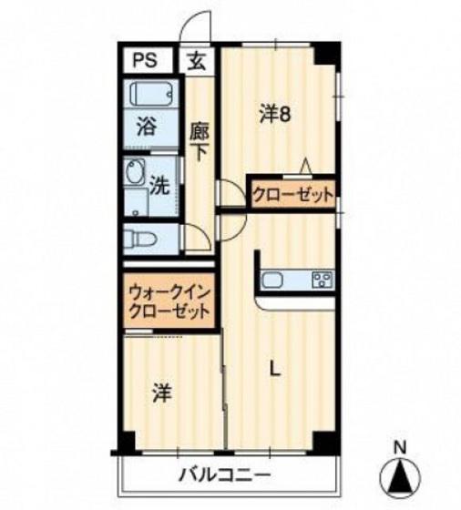 深可ヒュッテ(2LDK/6階)の間取り写真