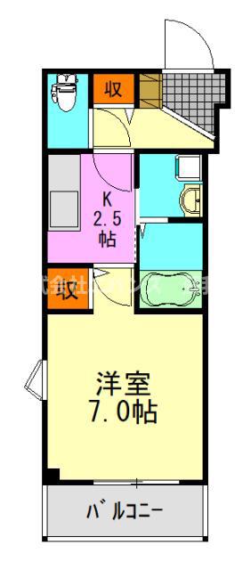 セモア中山(1K/2階)の間取り写真