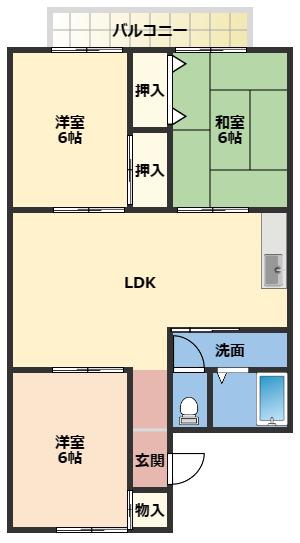 エル箕島(3LDK/1階)の間取り写真