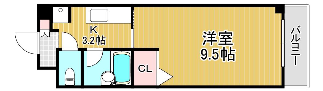 ギャレ グラン(1K/2階)の間取り写真