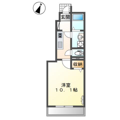 コーポ4-28-1(1K/1階)の間取り写真