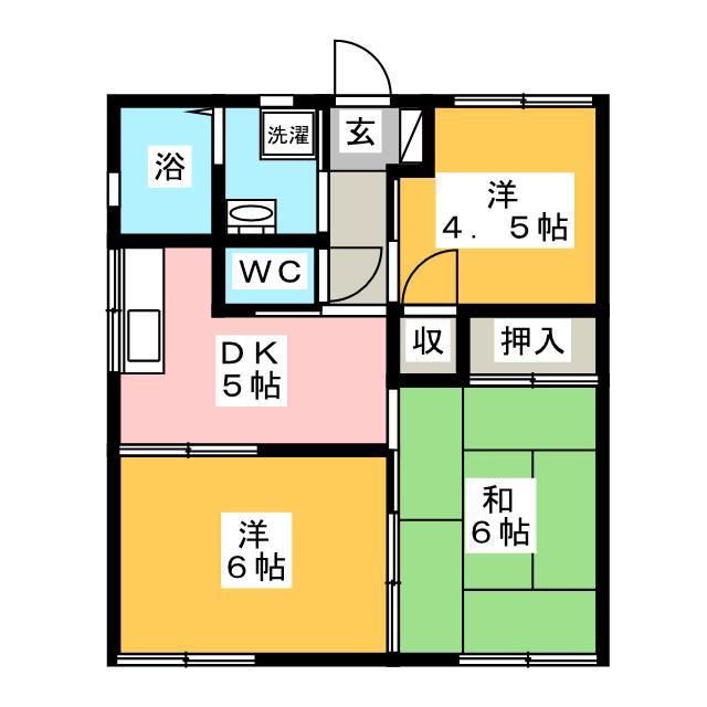 ハイツ内田(3K/1階)の間取り写真