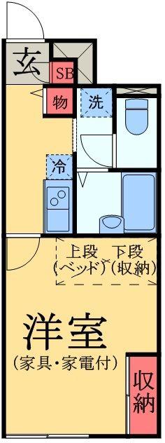 LPリムジン(1K/1階)の間取り写真