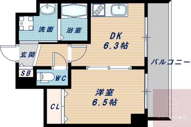 シャインビュー東淀川(1LDK/5階)の間取り写真