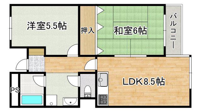 ハイツセピア(2LDK/2階)の間取り写真