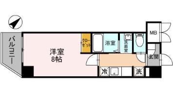 ユニテ朝霞台(1K/2階)の間取り写真