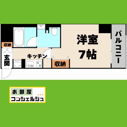 フレールコート東別院(1K/3階)の間取り写真