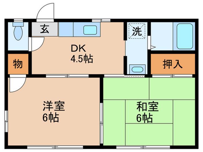 グリーンプラザ(2DK/2階)の間取り写真