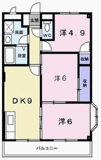 ヴィラデルソーレ(3LDK/1階)の間取り写真