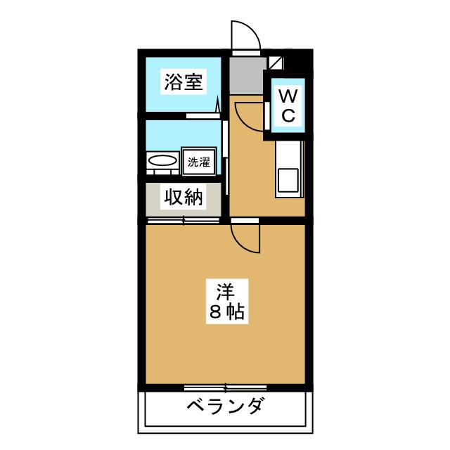 ルミエールI(1K/2階)の間取り写真