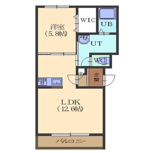 ノエル昭和(1LDK/1階)の間取り写真