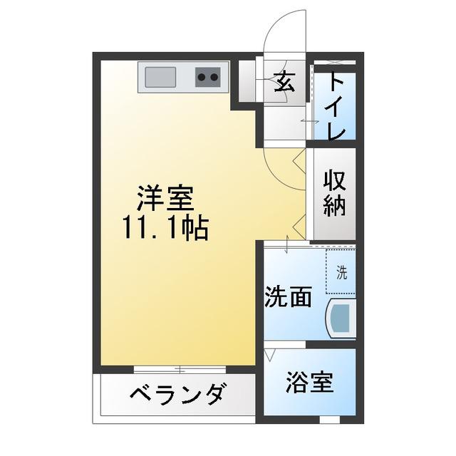 MUSHU.III(ワンルーム/1階)の間取り写真