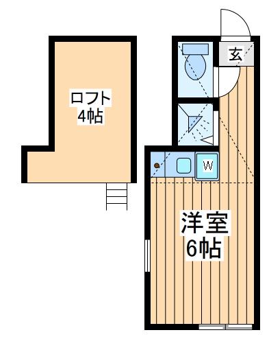 ユナイトアンゼンパウリーニョ(ワンルーム/2階)の間取り写真