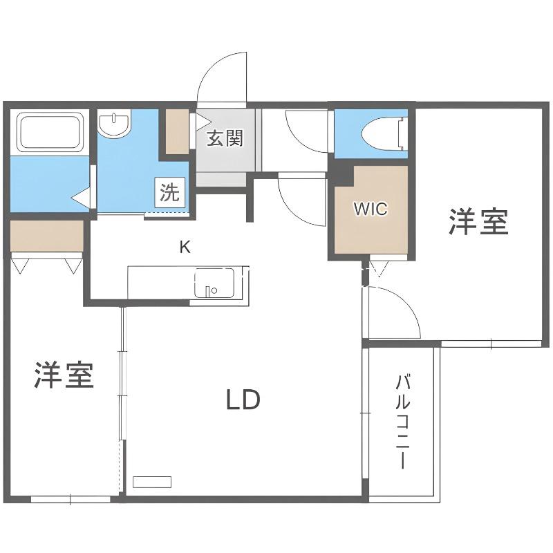 ブランシャール札幌STATION(2LDK/1階)の間取り写真
