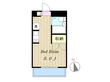 北浜ビル(ワンルーム/2階)の間取り写真