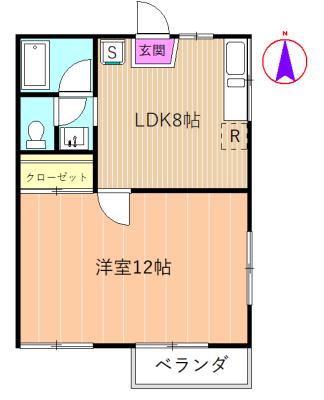 コスモリバティ(1LDK/2階)の間取り写真